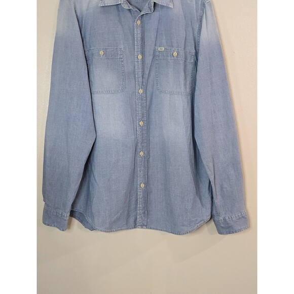 Denim & Supply Ralph Lauren Polo Long Sleeve Blue Pocket Denim Shirt Size XL Men - Picture 4 of 10